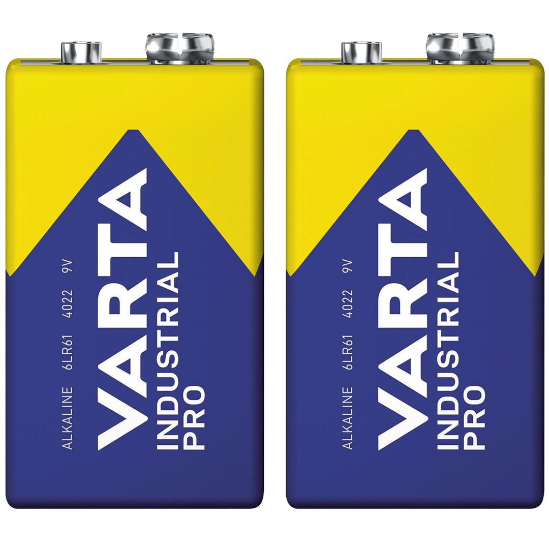2 pilas R9V R-9 6LR61 de 9 V alcalinas Varta Industrial Pro