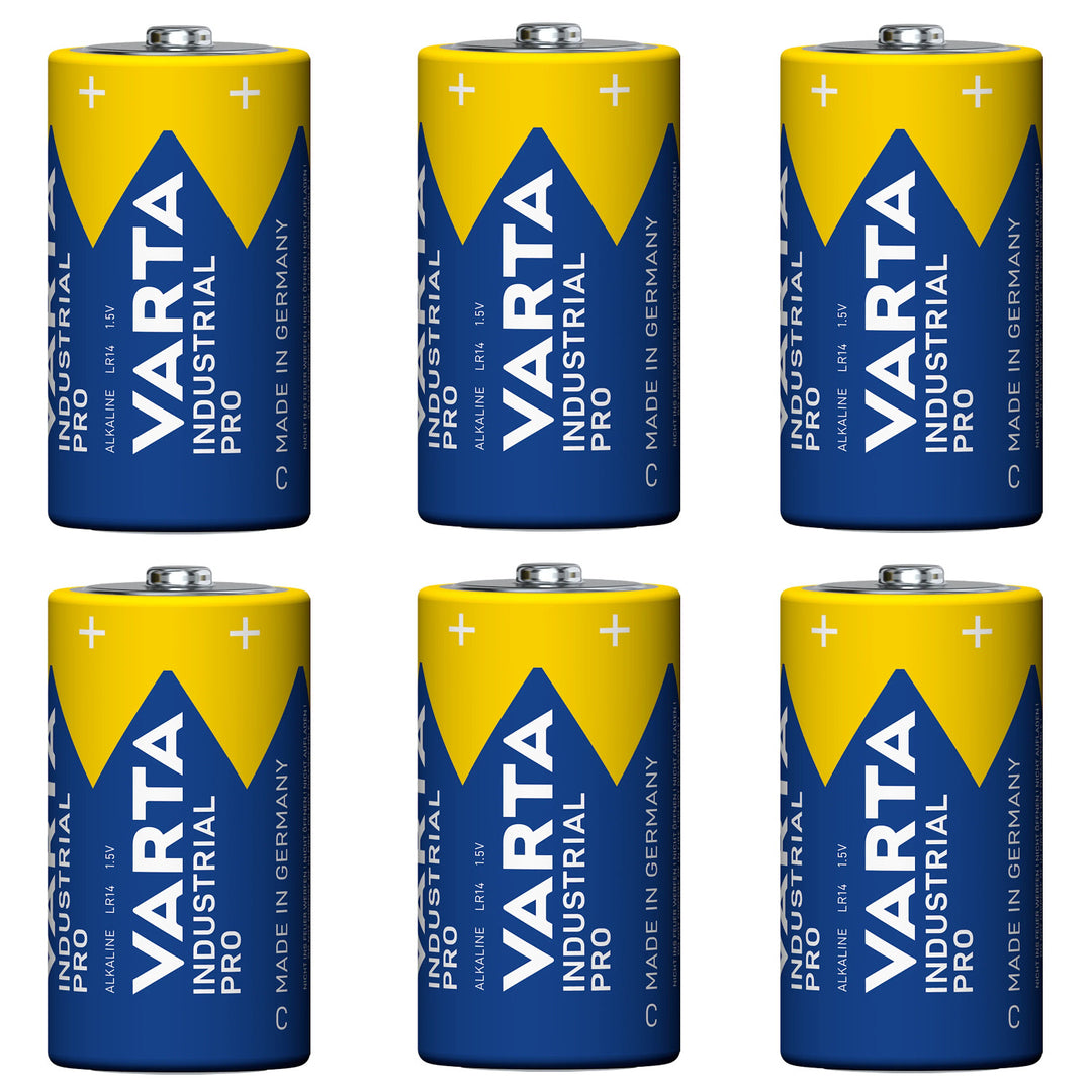 6 pilas R-14 LR14 C de 1,5 V alcalinas Varta Industrial Pro