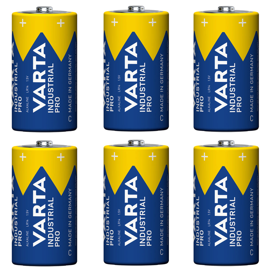 6 pilas R-14 LR14 C de 1,5 V alcalinas Varta Industrial Pro