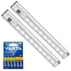 2 lámparas LED de cocina Maclean, para debajo de los armarios, 9 SMD, a pilas, con sensor PIR de encendido/apagado, MCE166 + 6 pilas R-06 R06 AA LR06 de 1,5 V VARTA Longlife Power