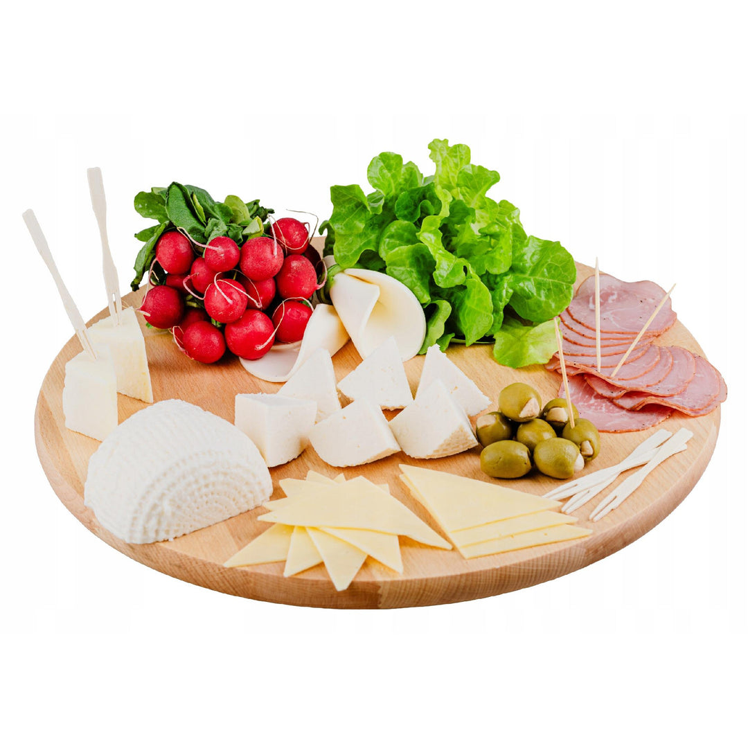 Bandeja giratoria Practic, para servir aperitivos y pizza, madera de haya, diámetro 40 cm, 20090700