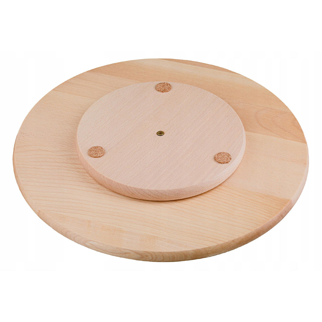 Bandeja giratoria Practic, para servir aperitivos y pizza, madera de haya, diámetro 40 cm, 20090700