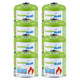 8 cartuchos de gas de 500 g GreenBlue. Certificado: Pi 0437, conforme a la norma EN 417, butano-propano, rango de temperatura de -10 °C a +40 °C, válvula roscada de 7/16'' GB499