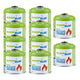 10 cartuchos de gas de 500 g GreenBlue. Certificado: Pi 0437, conforme a la norma EN 417, butano-propano, rango de temperatura de -10 °C a +40 °C, válvula roscada de 7/16'' GB499