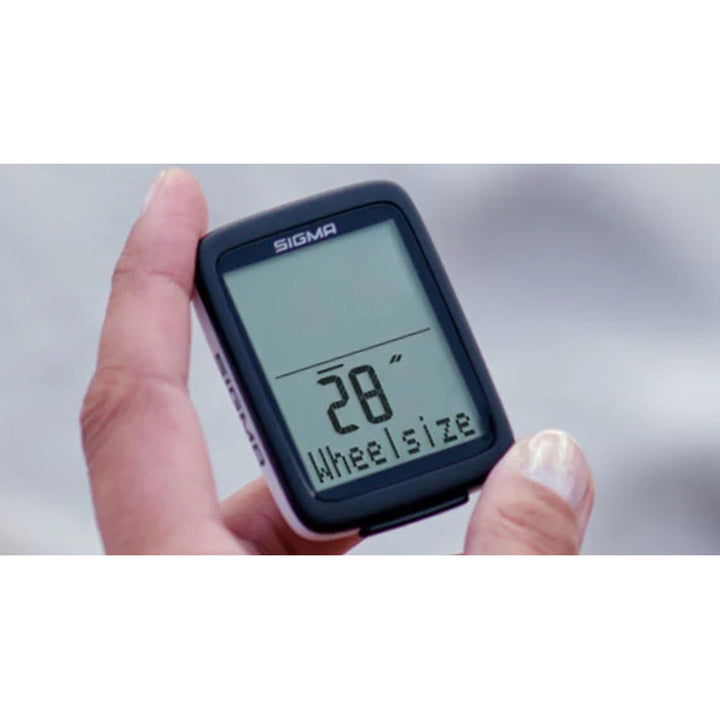 Cuentakilómetros para bicicleta Sigma BC 10.0 WR, resistente al agua y a la intemperie, pantalla grande y legible, 10 funciones