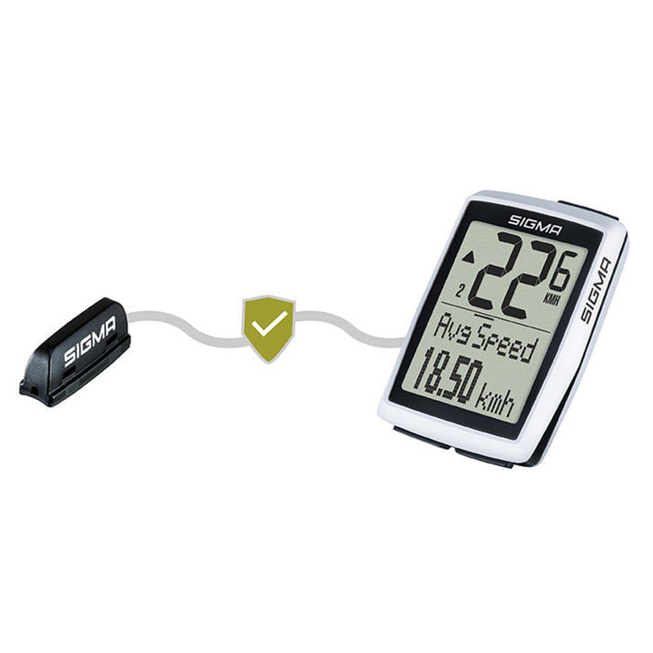 Cuentakilómetros para bicicleta Sigma BC 12.0 WL, resistente al agua y a la intemperie, pantalla grande y legible, 12 funciones