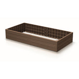 Borde de jardín Prosperplast Base Woody, 149 x 75 cm, resistente a la intemperie, diseño modular, color marrón, IBWR-7587U