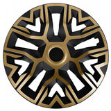 Tapacubos universales de 14'' NRM The Best bicolor dorado y negro, 4 unidades