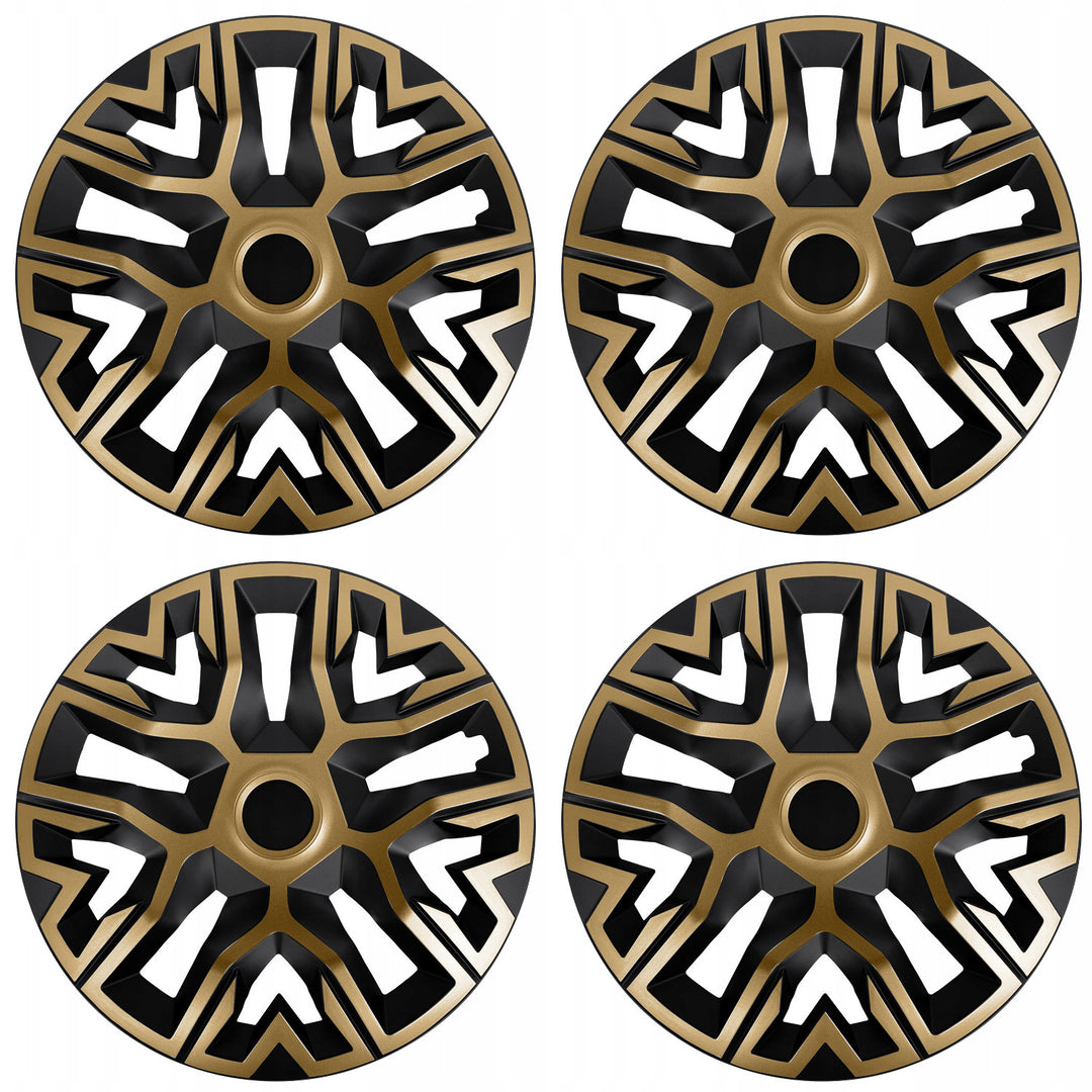 Tapacubos universales de 15'' NRM The Best bicolor dorado y negro, 4 unidades