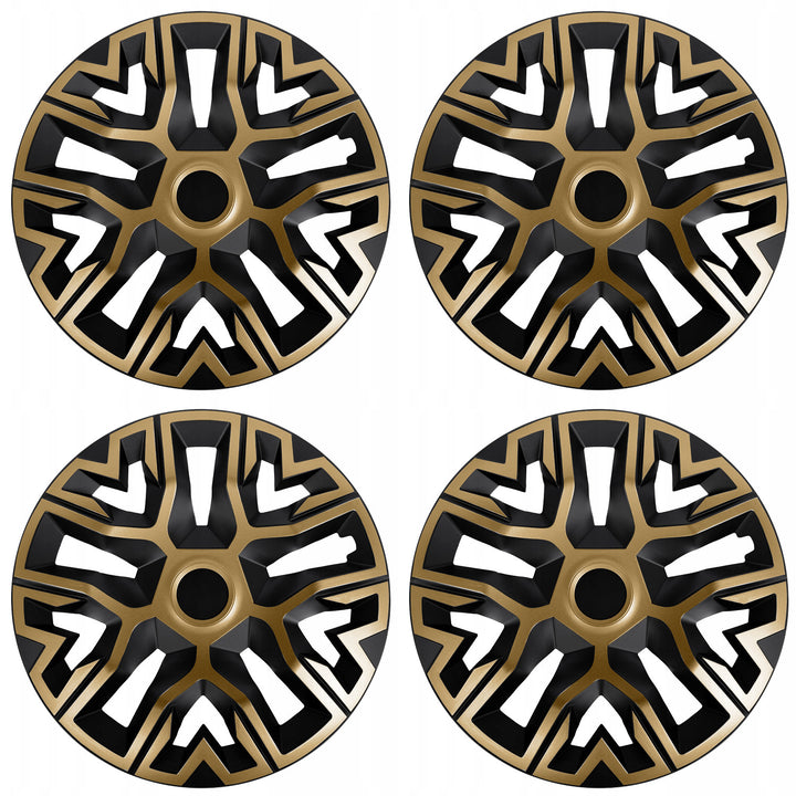Tapacubos universales de 15'' NRM The Best bicolor dorado y negro, 4 unidades