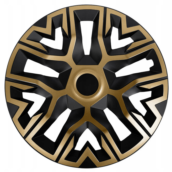 Tapacubos universales de 15'' NRM The Best bicolor dorado y negro, 4 unidades