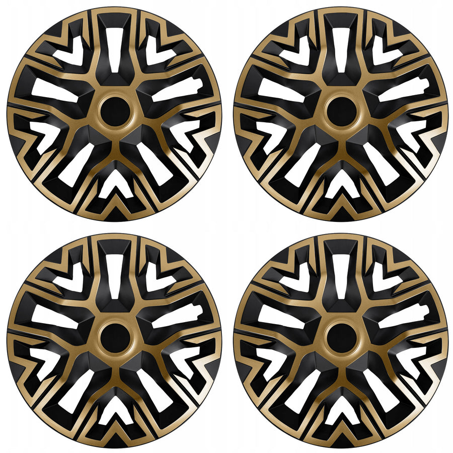 Tapacubos universales de 16'' NRM The Best bicolor (dorado y negro), 4 unidades