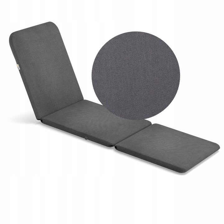 Cojín para tumbona Jaipur, color gris oscuro, tejido S-500, tamaño 190 x 60 cm, dos sistemas de fijación, impermeable, lavable en su totalidad, S-49
