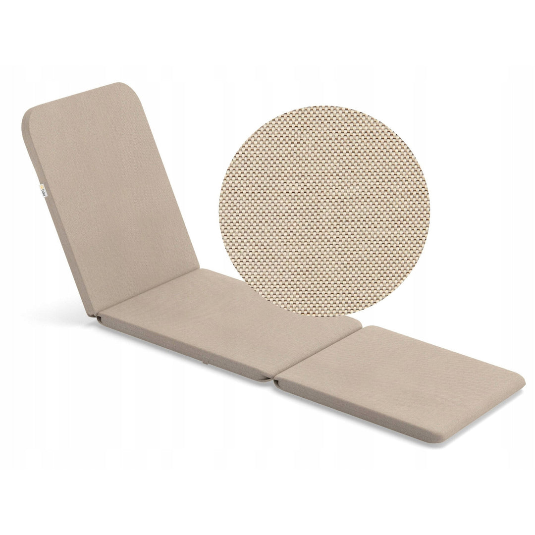 Cojín para tumbona Jaipur, color beige, tejido S-550 melange, tamaño 190 x 60 cm, dos sistemas de fijación, impermeable, lavable en su totalidad, melange S-21