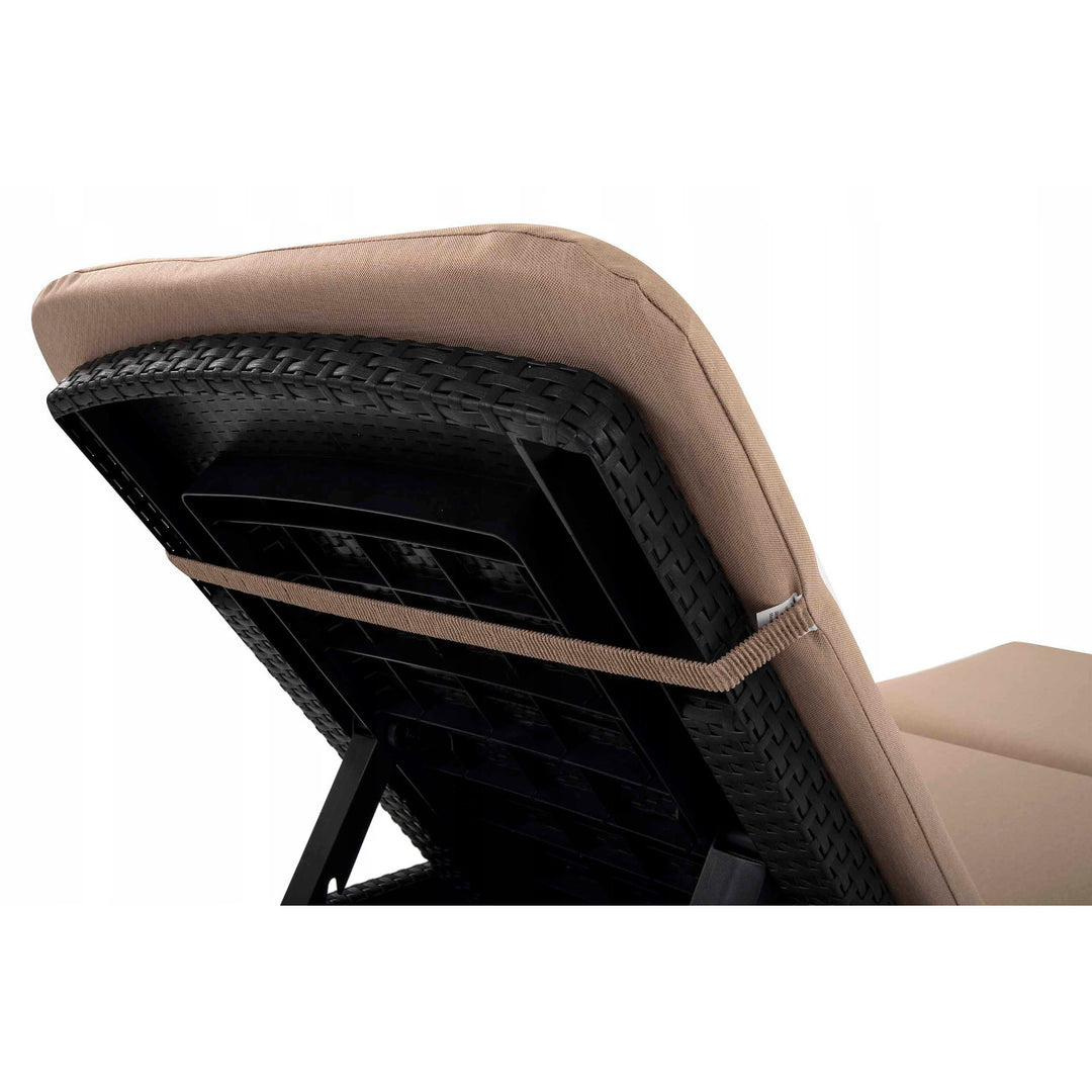 Cojín para tumbona Jaipur, color beige, tejido S-550 melange, tamaño 190 x 60 cm, dos sistemas de fijación, impermeable, lavable en su totalidad, melange S-21