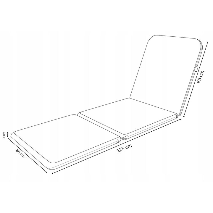 Cojín para tumbona Jaipur, color beige, tejido S-550 melange, tamaño 190 x 60 cm, dos sistemas de fijación, impermeable, lavable en su totalidad, melange S-21