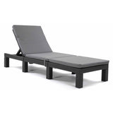 Cojín para tumbona Daytona, color gris, tejido S-550 Melange, tamaño 192 x 64 cm, sujeción con cinta elástica, impermeable, Melange S-23