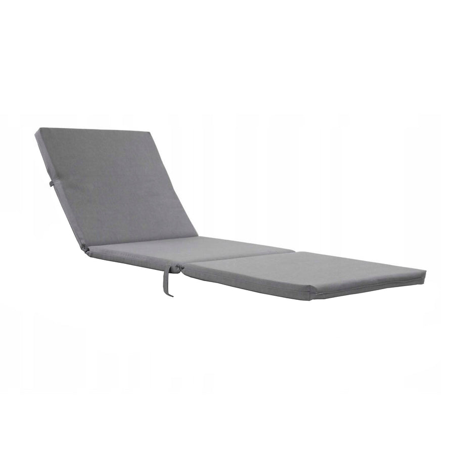 Cojín para tumbona Daytona, color gris, tejido S-550 Melange, tamaño 192 x 64 cm, sujeción con cinta elástica, impermeable, Melange S-23
