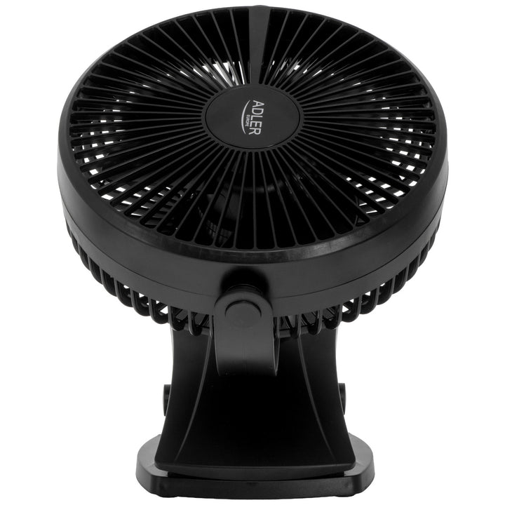 Ventilador de mesa con clip, recargable, 15,5 cm, giro de 360°, USB-C, Adler