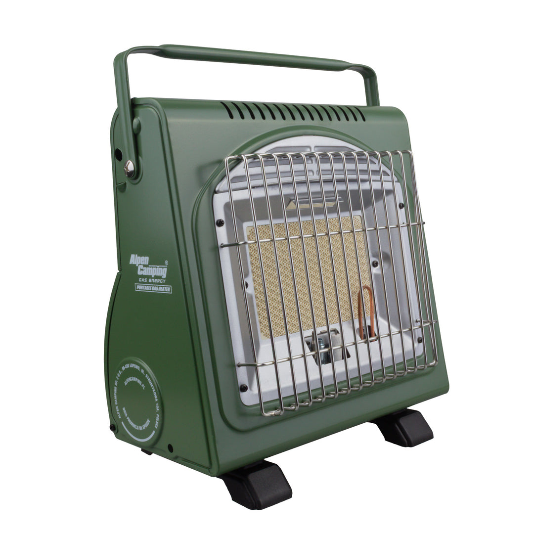 Hornillo de gas portátil Alpen Camping, 2 en 1, consumo de gas 124 g/h, encendido piezoeléctrico, ICELAND IK-1000 PRO+ 4 cartuchos de gas de 227 g GreenBlue. Certificado: Pi 0875, conforme a la norma EN 417
