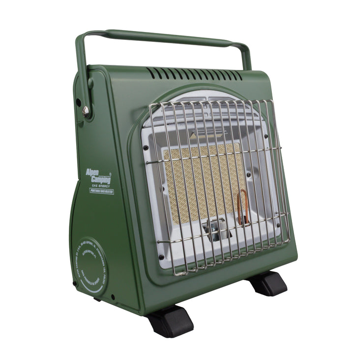 Hornillo de gas portátil Alpen Camping, 2 en 1, consumo de gas 124 g/h, encendido piezoeléctrico, ICELAND IK-1000 PRO+ 4 cartuchos de gas de 227 g GreenBlue. Certificado: Pi 0875, conforme a la norma EN 417