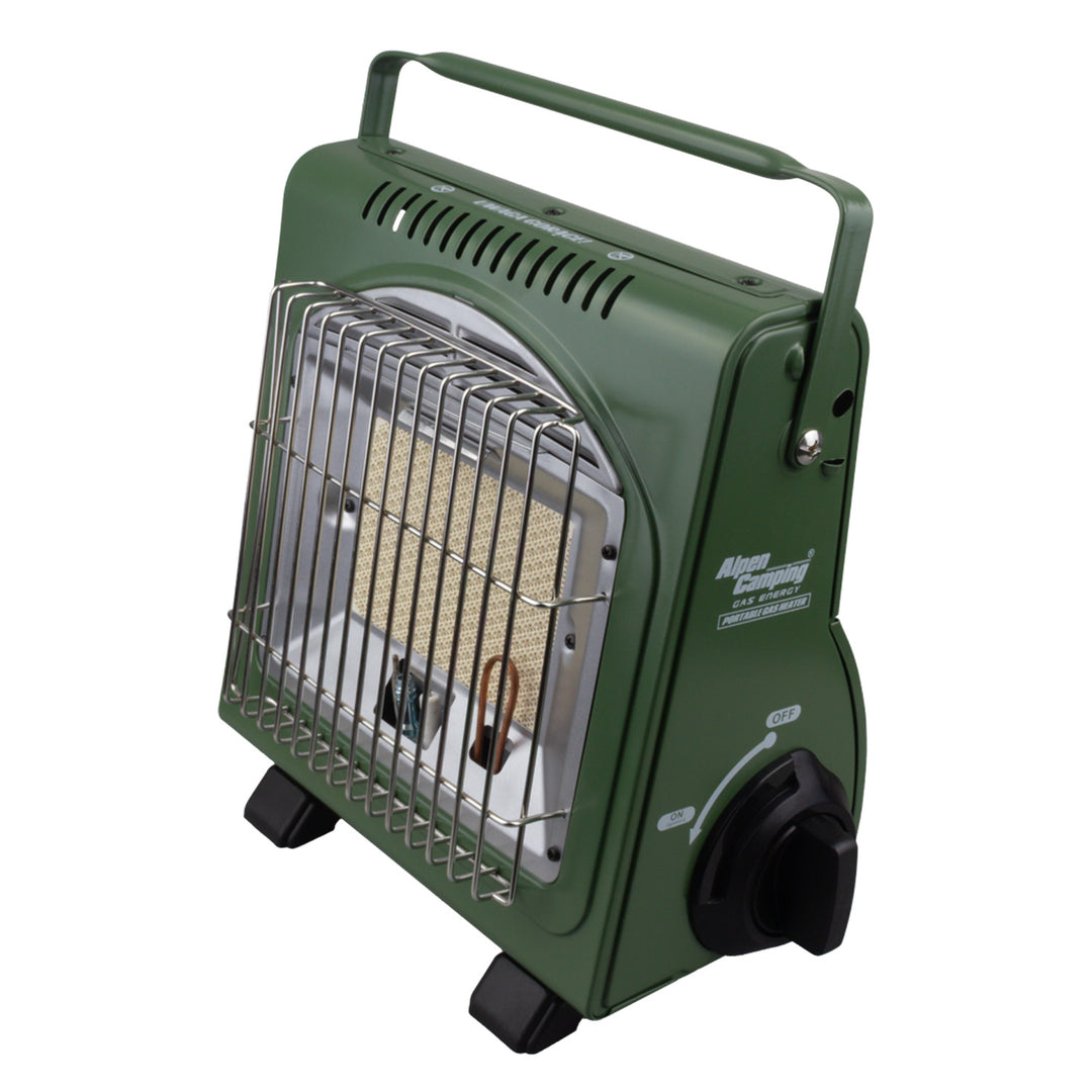 Hornillo de gas portátil Alpen Camping, 2 en 1, consumo de gas 124 g/h, encendido piezoeléctrico, ICELAND IK-1000 PRO+ 4 cartuchos de gas de 227 g GreenBlue. Certificado: Pi 0875, conforme a la norma EN 417
