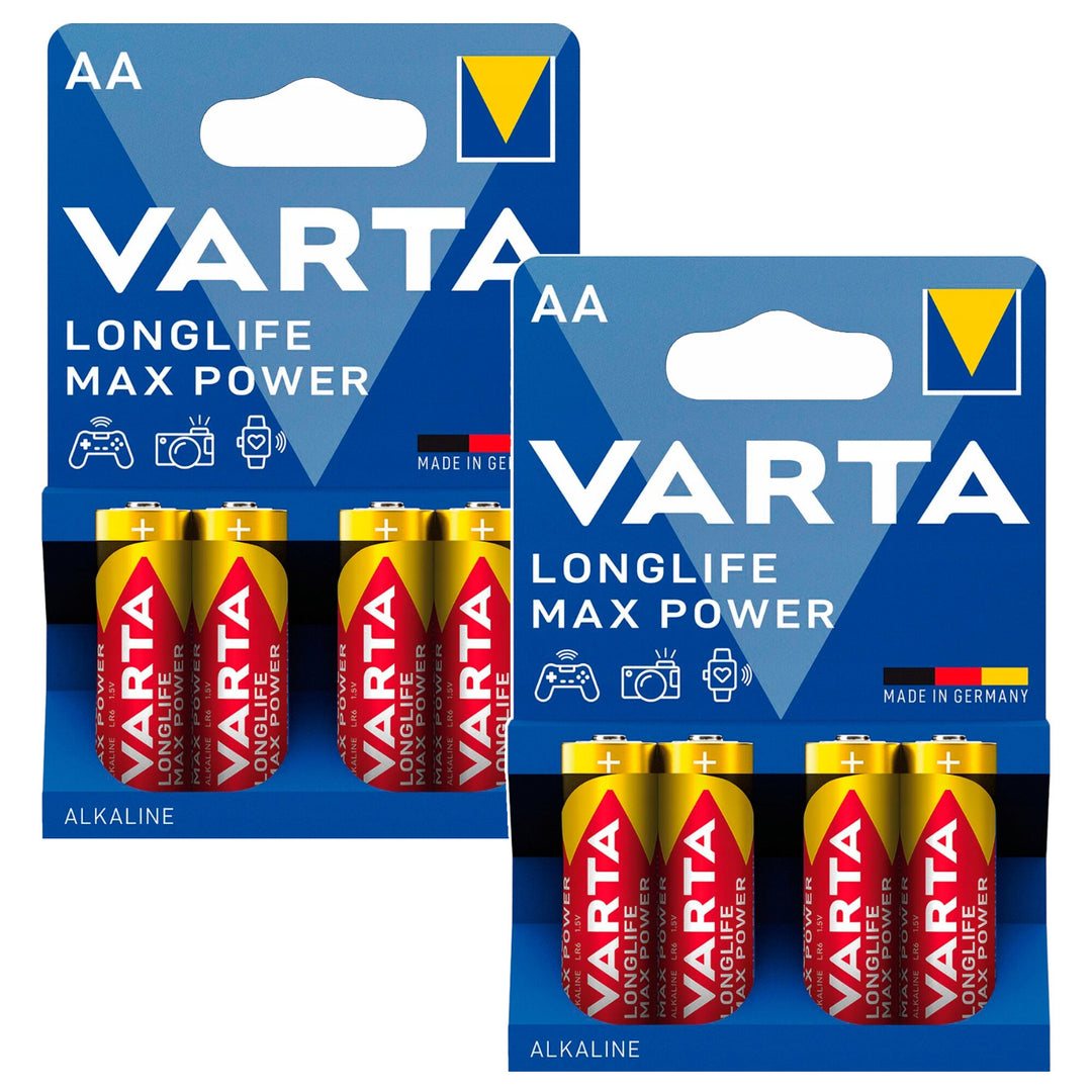 8 pilas R-06 R06 AA de 1,5 V alcalinas R-06 Longlife Max Power de Varta