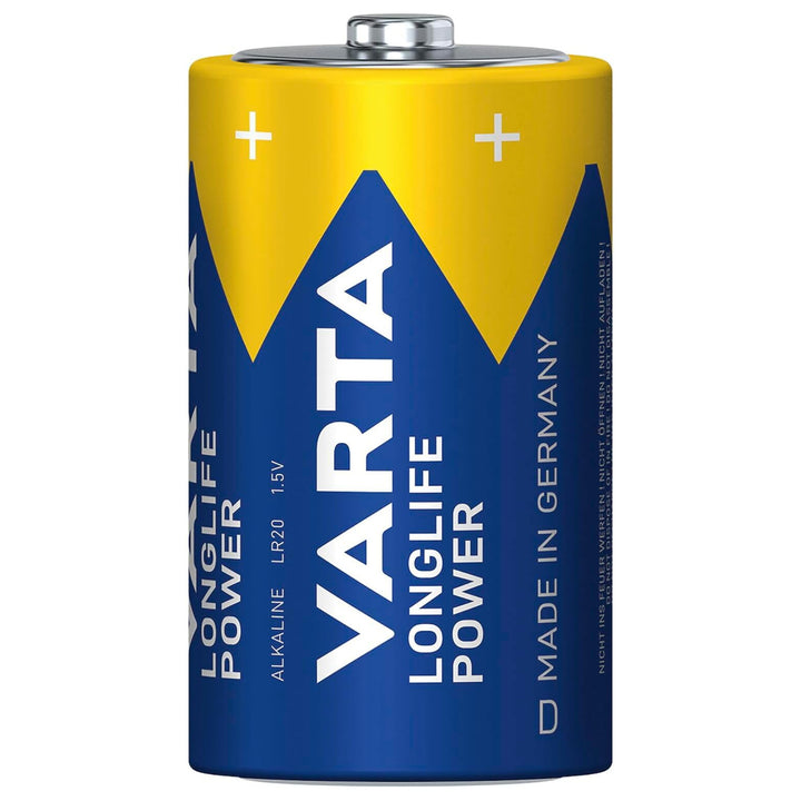 4 pilas R-20 R20 D de 1,5 V alcalinas Longlife Power de Varta