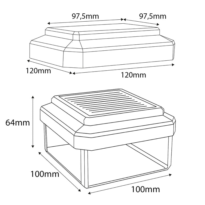 Lámpara LED solar para poste GreenBlue, 100 x 100 mm, cubierta en forma de sobre, 3200 K, GB128 WW, 2 unidades