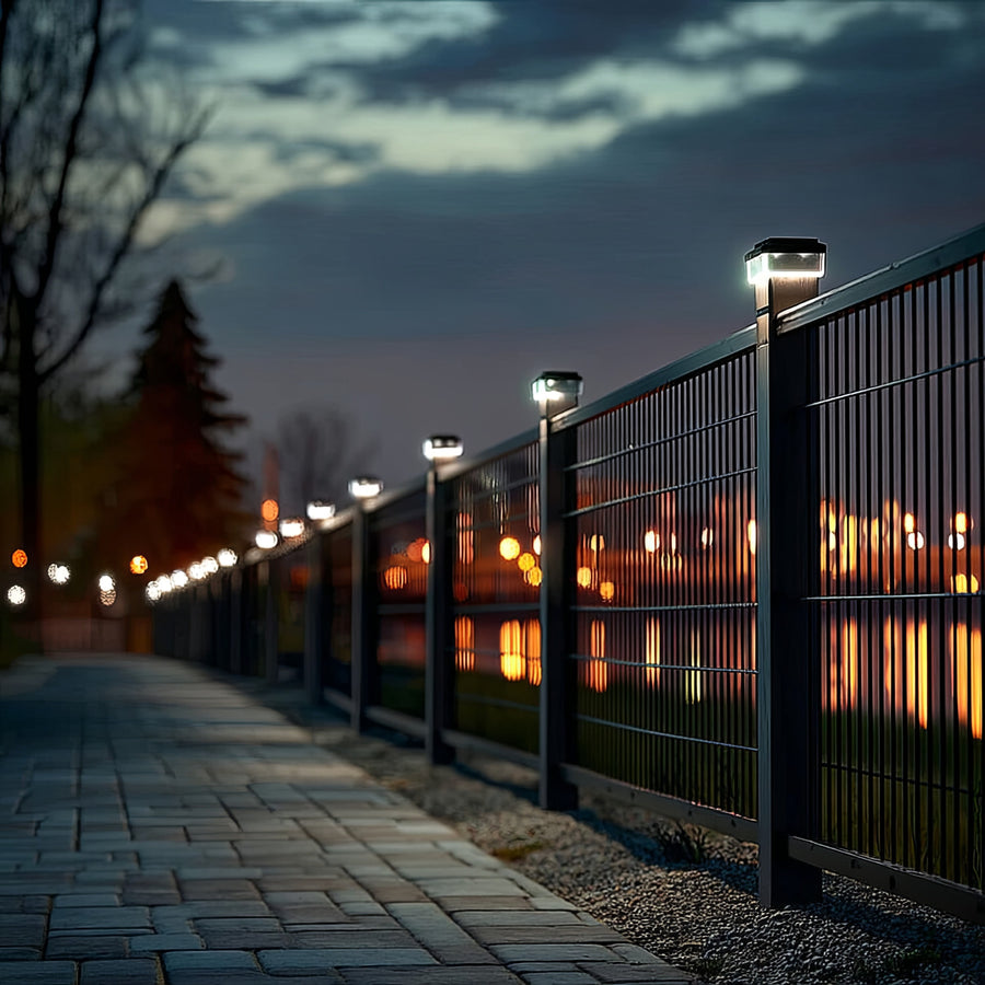 Lámpara LED solar para poste GreenBlue, 100 x 100 mm, cubierta en forma de sobre, 3200 K, GB128 WW, 2 unidades