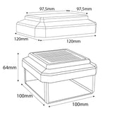Lámpara LED solar para poste GreenBlue, 100 x 100 mm, cubierta en forma de sobre, 3200 K, GB128 WW, 4 unidades