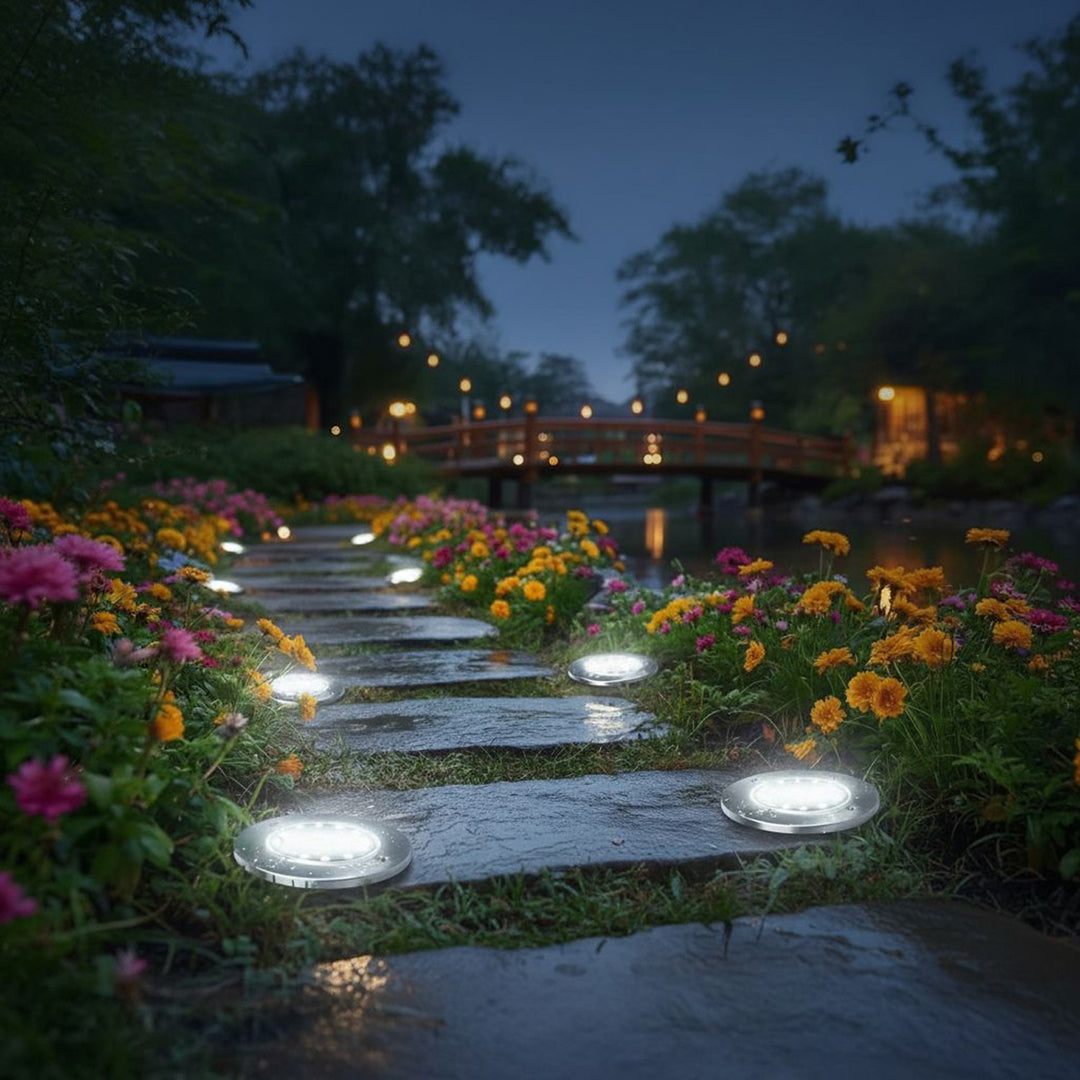 Lámpara solar LED para jardín con sensor de movimiento Maclean IP44, 12 LED SMD, 4000 K, Ni-MH 600 mAh, 0,7 W, MCE318, 4 unidades