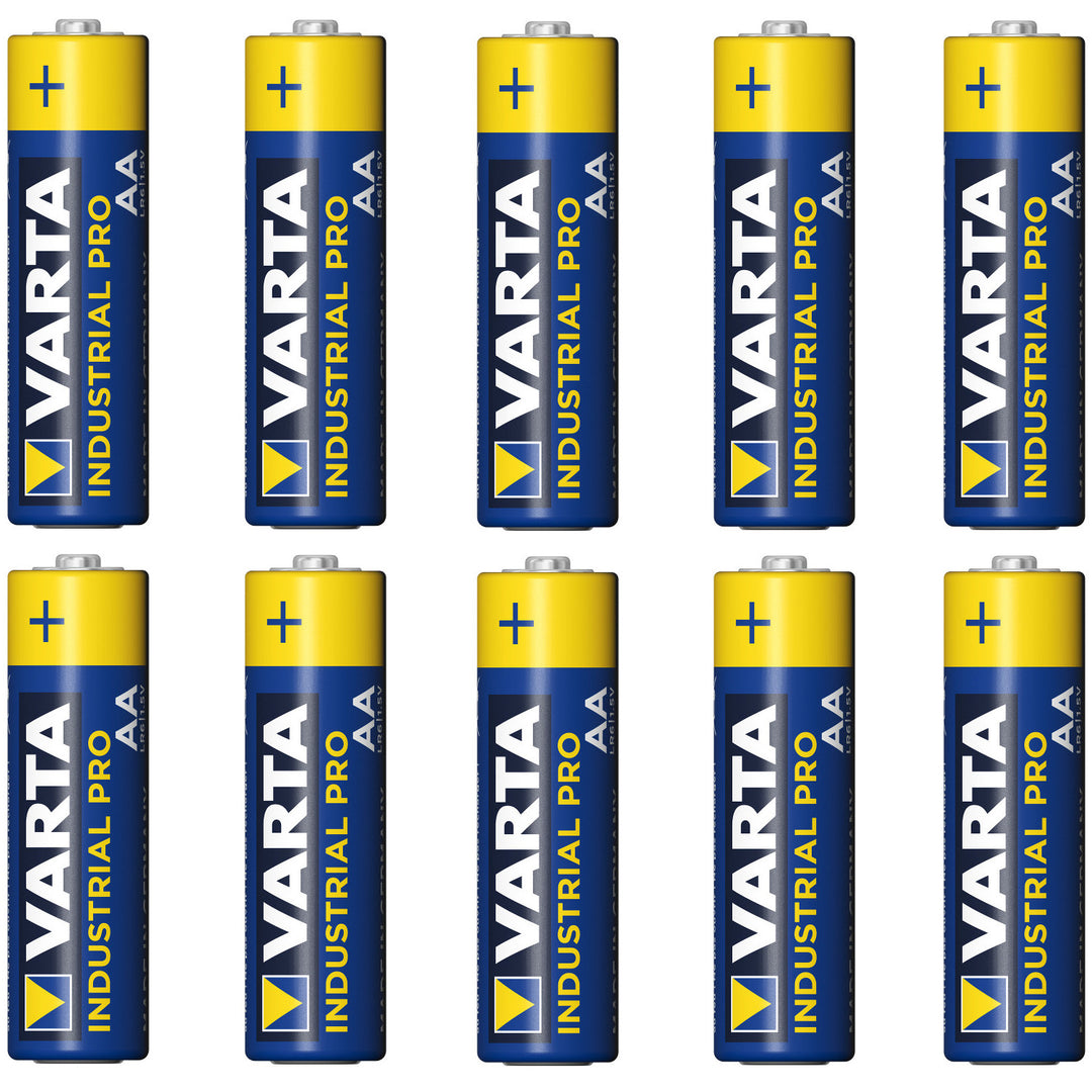 10 pilas R-06 LR6 AA de 1,5 V alcalinas Varta Industrial 4006