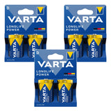 6 pilas R-20 R20 D de 1,5 V alcalinas Longlife Power de Varta