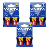 6 pilas R-14 R14 C alcalinas de 1,5 V Varta Longlife Max Power