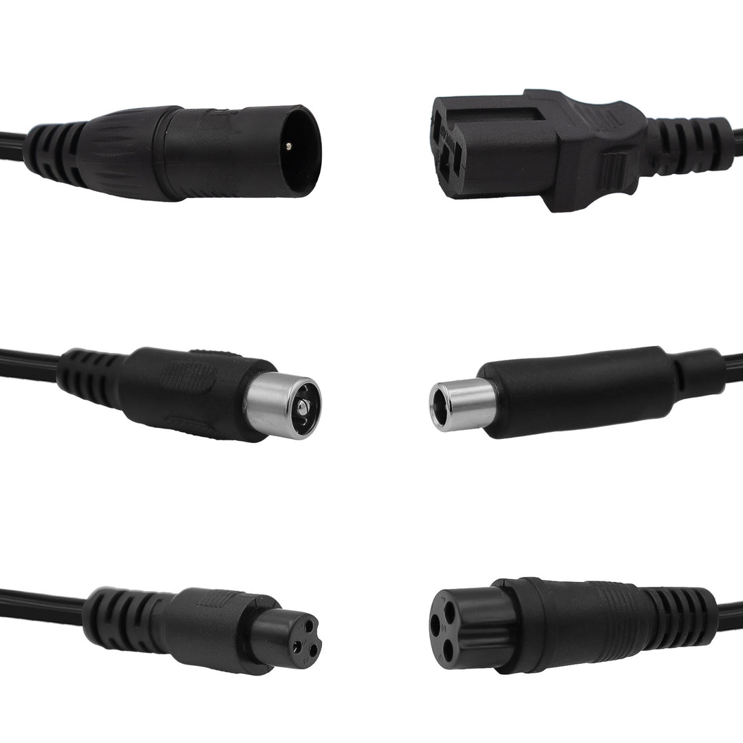 Cargador universal / Fuente de alimentación Maclean Energy, para patinetes, 54,6 V CC, 2 A, máx. 110 W, carga rápida, 6 enchufes, MCE665