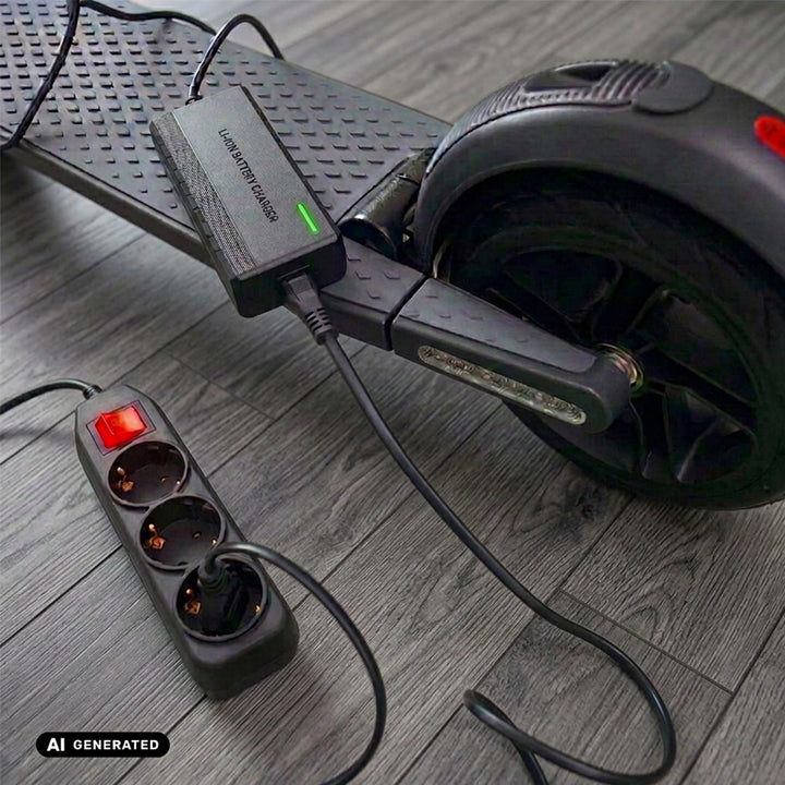 Cargador universal / Fuente de alimentación Maclean Energy, para patinetes, 54,6 V CC, 2 A, máx. 110 W, carga rápida, 6 enchufes, MCE665