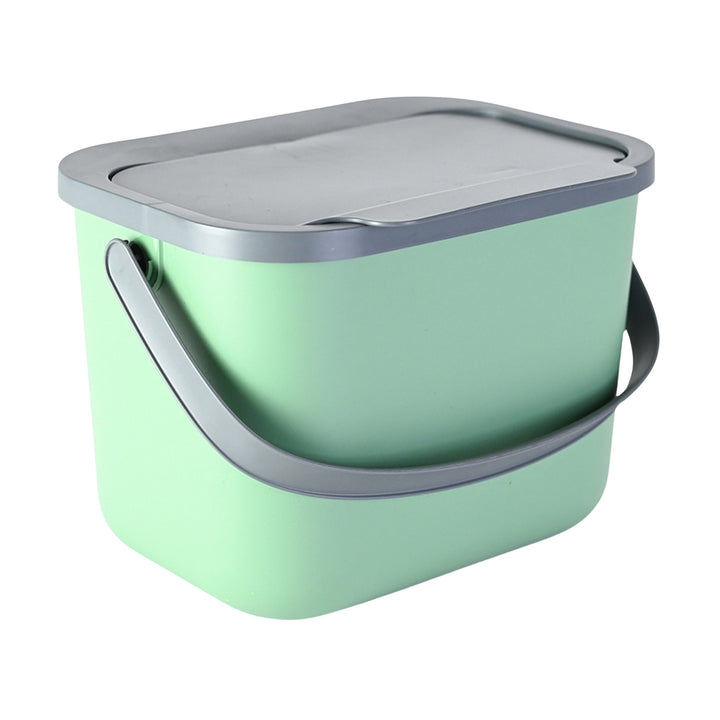 Contenedor para residuos orgánicos de 6 l, verde y gris, Bini Practic + 5 filtros de carbón Practic