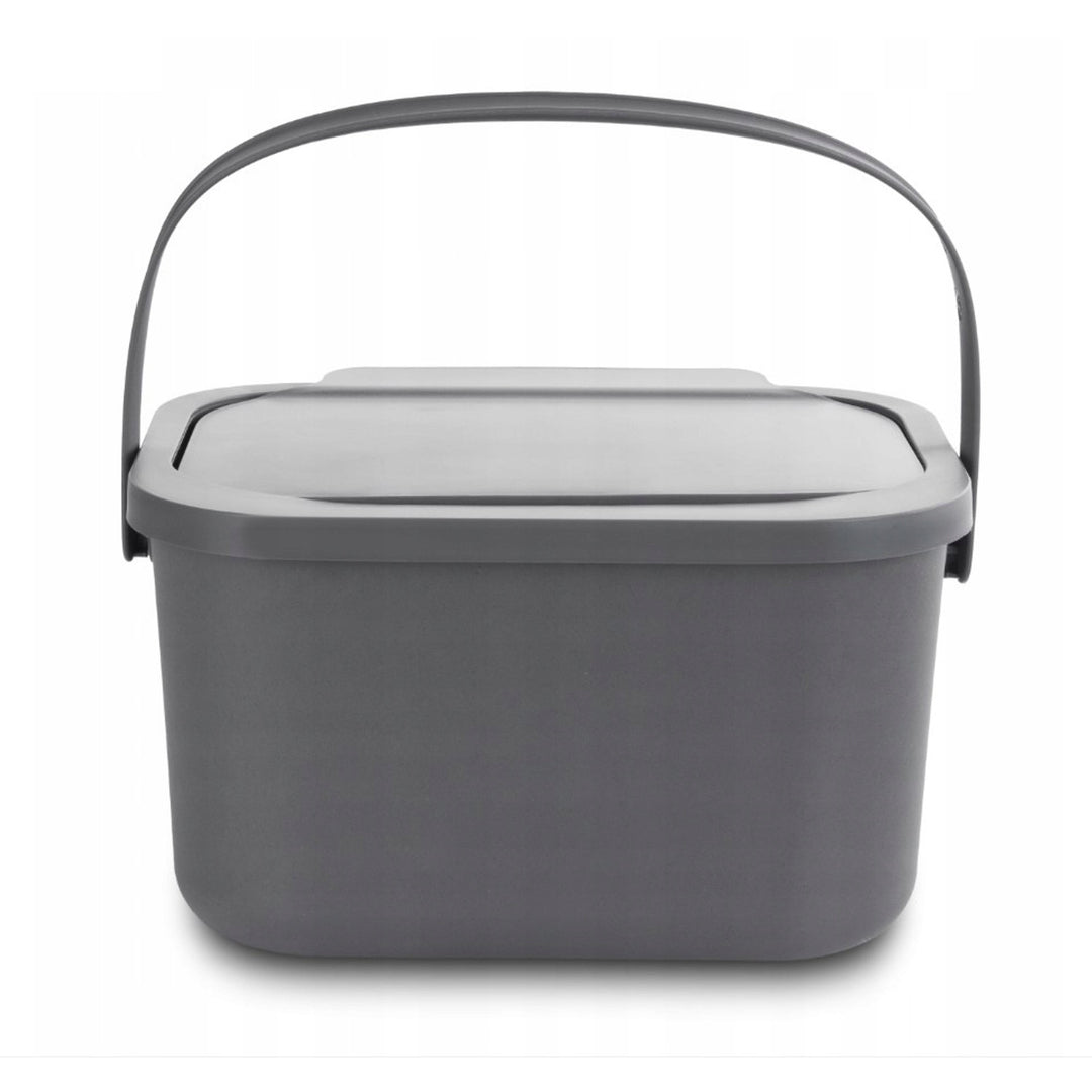 Contenedor para residuos orgánicos, capacidad de 4,5 litros, color gris, Mini Bini + 5 filtros de carbón Practic