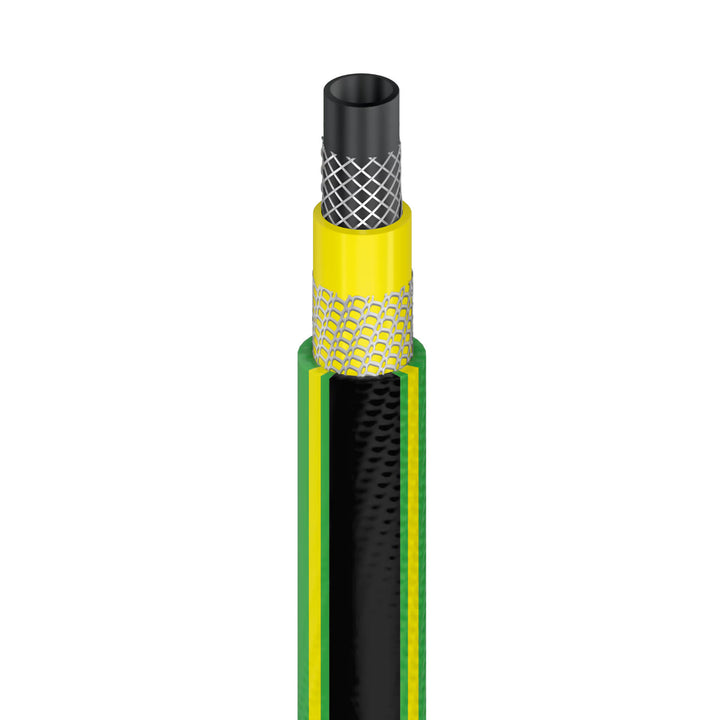 Carro para manguera Cellfast Aluplus de 1/2" y 60 m + manguera de jardín Cellfast Green ATS2 de 1/2" y 25 m + juego con aspersor recto Cellfast Basic de 1/2"
