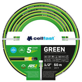 Carro para manguera Cellfast Aluplus de 1/2" y 60 m + manguera de jardín Cellfast Green ATS2 de 1/2" y 50 m + juego con aspersor recto Cellfast Basic de 1/2"