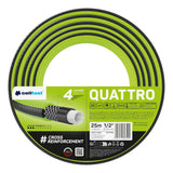 Manguera de jardín Cellfast Quattro de 1/2" y 25 m + soporte para manguera Cellfast gris + juego con aspersor recto Cellfast Basic de 1/2"