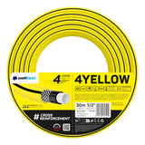 Manguera de jardín Cellfast 4YELLOW de 1/2" y 30 m + soporte para manguera Cellfast gris + kit con aspersor recto Cellfast Basic de 1/2"