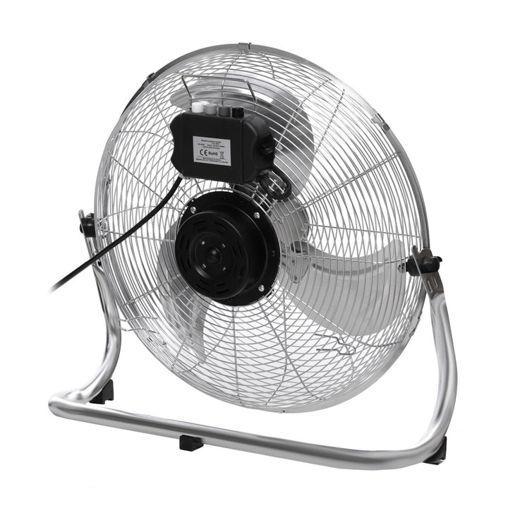 Ventilador de suelo HanksAir, potencia de 80 W, 3 niveles de funcionamiento, fabricado en acero cromado, diámetro de 40 cm, longitud del cable de 1,5 m, W021