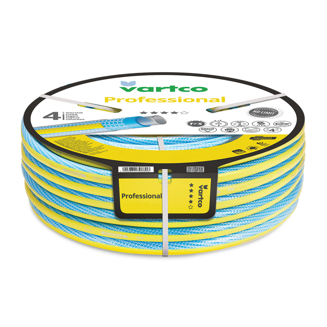 Manguera de jardín Vartco Professional de 1", 20 m, de 4 capas, sistema TFS