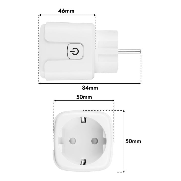 Toma de corriente WiFi GreenBlue con control remoto, compatible con Android/iOS/Alexa/Google Home, temporizador, medidor de potencia, máx. 16 A/3840 W, GB735 W, 2 unidades