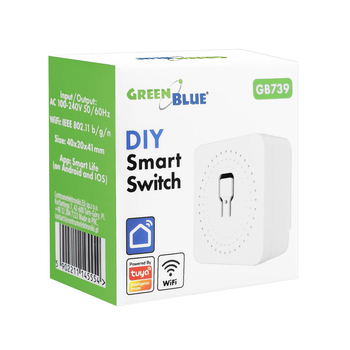 Relé WiFi empotrable GreenBlue, compatible con Android/iOS/Alexa/Google Home, 100-240 V CA, 50/60 Hz, máx. 16 A, para LED de 150 W, GB739, 2 unidades