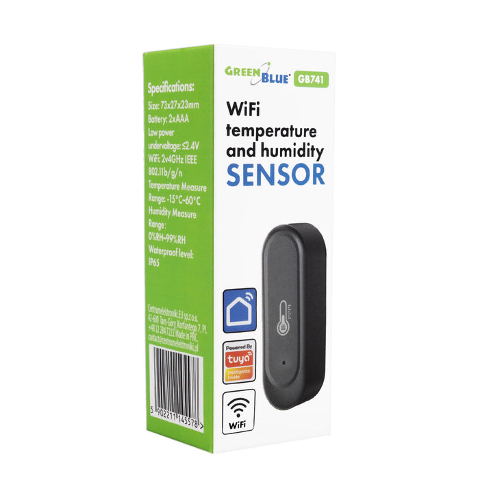 Sensor externo de temperatura y humedad WiFi GreenBlue, Android/iOS, 3,0 V CC, LR03x2, IP65, GB741, 2 unidades