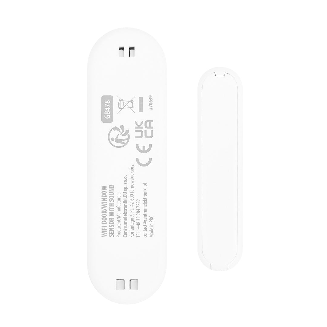 Contactor inalámbrico / sensor de apertura WiFi GreenBlue, Android/iOS, para puertas / ventanas, 3,0 V CC, LR03x2, con alarma, GB478, 2 juegos