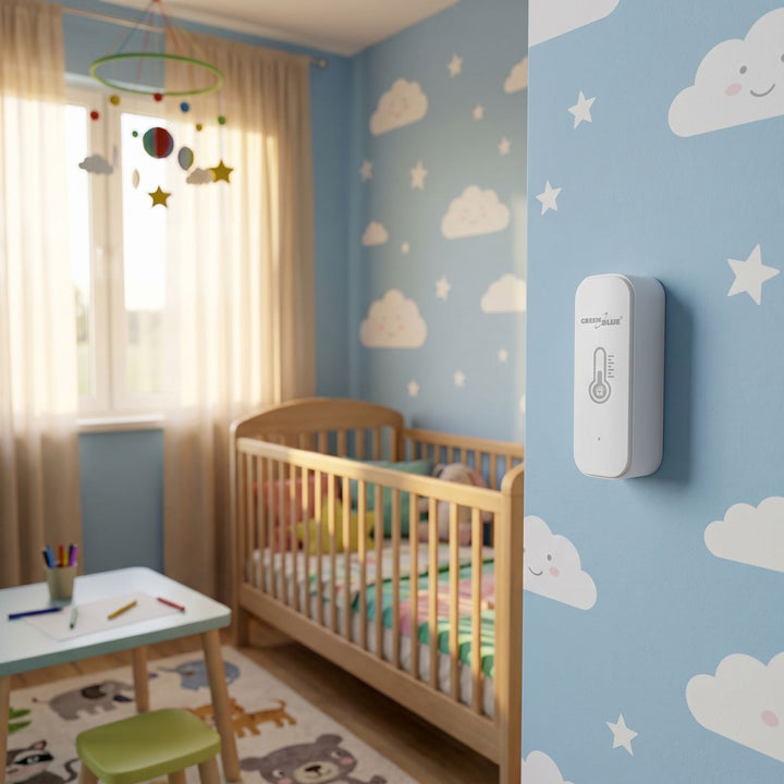 Sensor de temperatura y humedad WiFi GreenBlue, Android/iOS/Alexa/Google Home, 3,0 V CC, LR03x2, GB737, 2 unidades